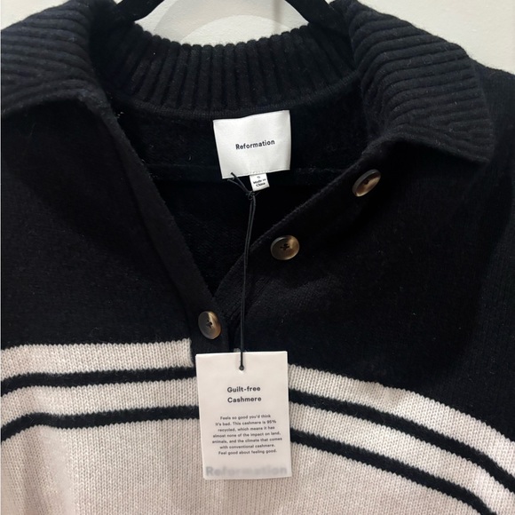 Reformation Brooklyn Cashmere Polo Sweater - Picture 4 of 6